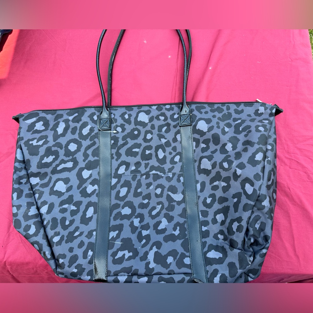 Grey Leopard Tote Bag